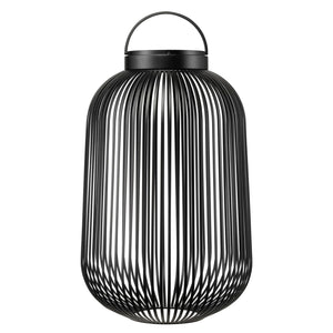 Blomus Lito led lantaarn Black large, zwarte stalen sfeerverlichting met led lamp voor binnen en buiten