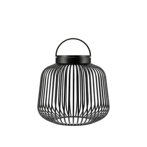 Blomus Lito draagbare lantaarn gemaakt van zwart ijzer en aluminium en led lamp