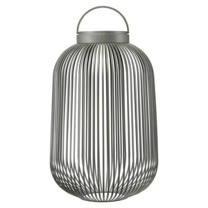 Blomus Lito led lantaarn Granite Grey large, grijze stalen sfeerverlichting met led lamp voor binnen en buiten
