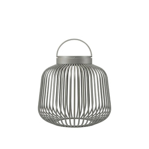Blomus Lito draagbare lantaarn gemaakt van grijs gepoedercoat ijzer en aluminium en led lamp