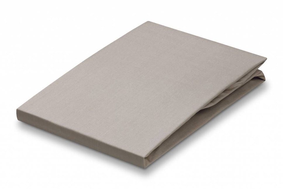 PERCALE Fitted sheet Stone