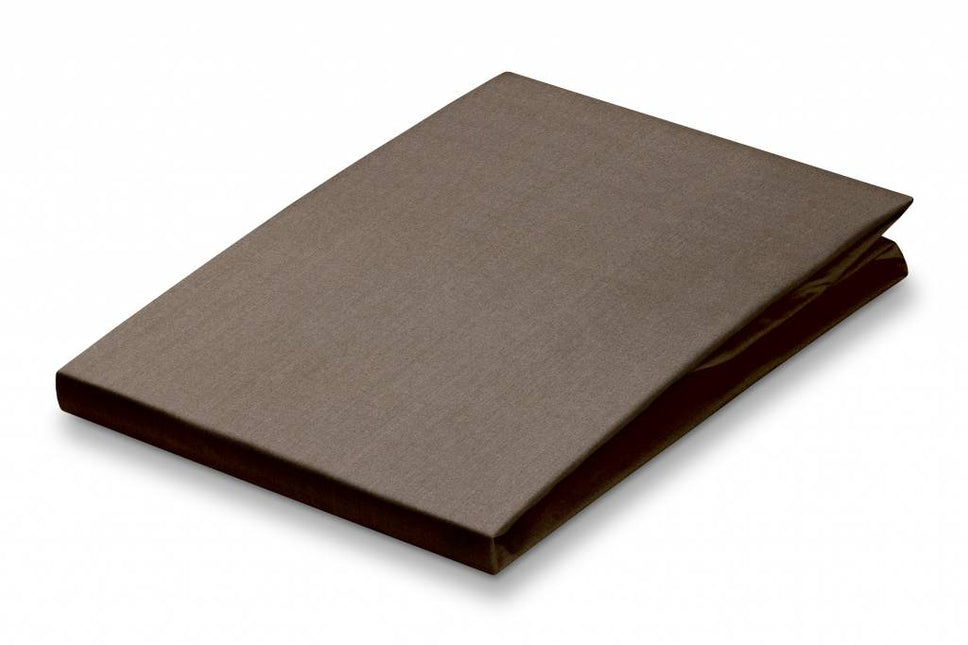 Percale fitted sheet taupe