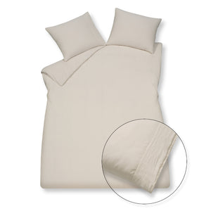 Bettbedeckung rein 07 Creme Tan 240x220 cm (Leinen / Satin -Baumwolle)