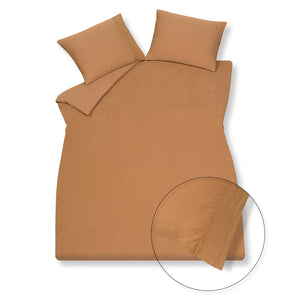 Duvet Cover Pure 07 Cognac 200x220 cm (Leinen / Satin -Baumwolle)