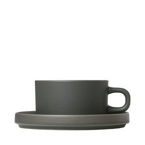 PILIER 2 tasses à thé 170 ml avec soucoupe Vert Agave