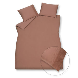 Duvet Cover Pure 07 Toffee 140x220 cm (Leinen / Satin -Baumwolle)