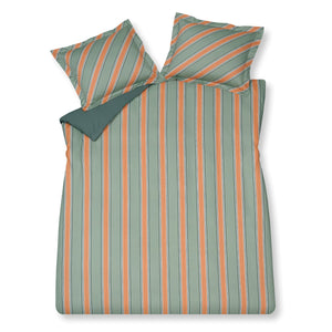 Duvet Cover Preppy Stripe Smoke Green 140x220 cm (Satin -Baumwolle)