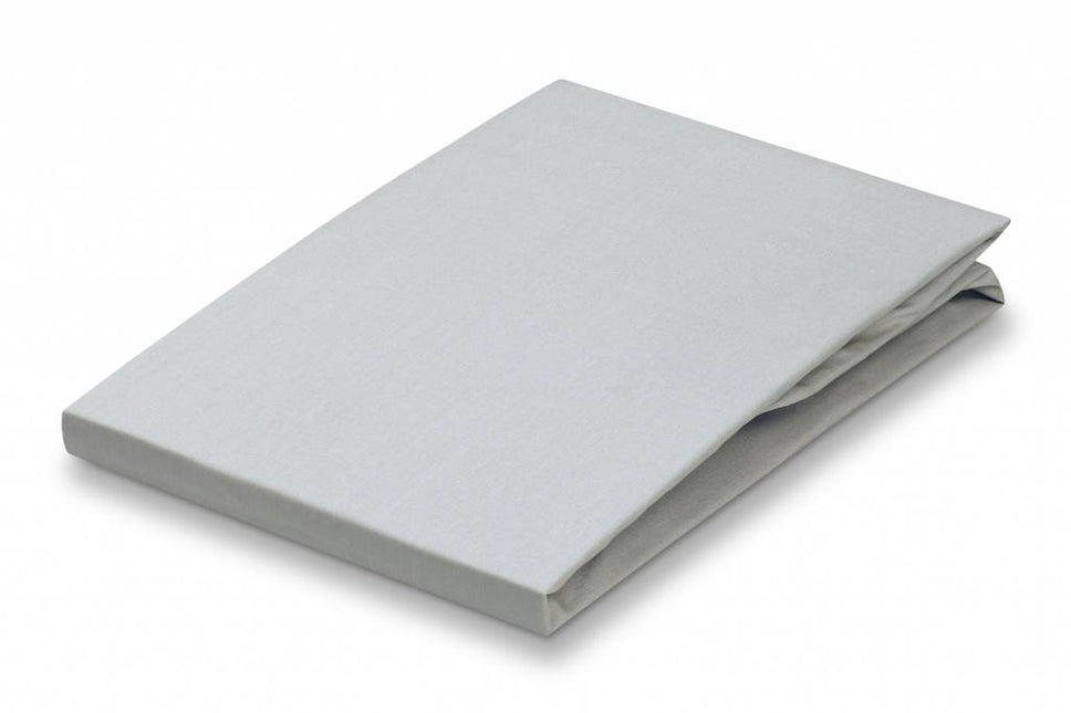 Percale fitted sheet Silver Gray