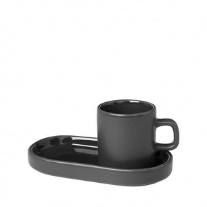 PILIER 2 tasses à expresso 50 ml avec soucoupe Vert Agave