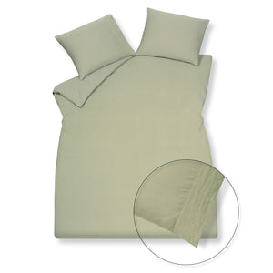 Bettbedeckung rein 07 leichte Olive 240x220 cm (Leinen / Satin -Baumwolle)