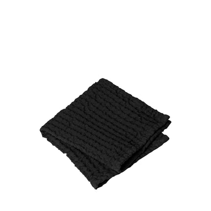 Blomus CARO gastendoek 30x30 cm (66309) - gewafeld katoen - Black, zwart