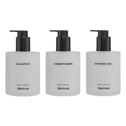 Blomus Kirei set White 3 x 350 ml - shampoo, conditioner, shower gel (66868, 66869)