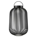 Blomus Lito led lantaarn Black large, zwarte stalen sfeerverlichting met led lamp voor binnen en buiten