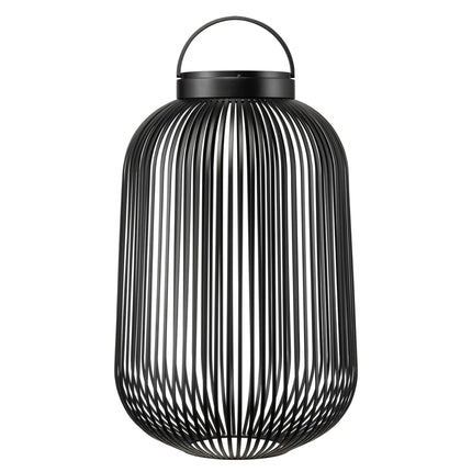 Blomus Lito led lantaarn Black large, zwarte stalen sfeerverlichting met led lamp voor binnen en buiten