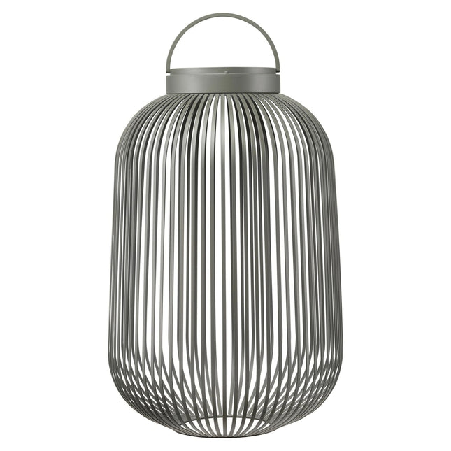 Blomus Lito led lantaarn Granite Grey large, grijze stalen sfeerverlichting met led lamp voor binnen en buiten
