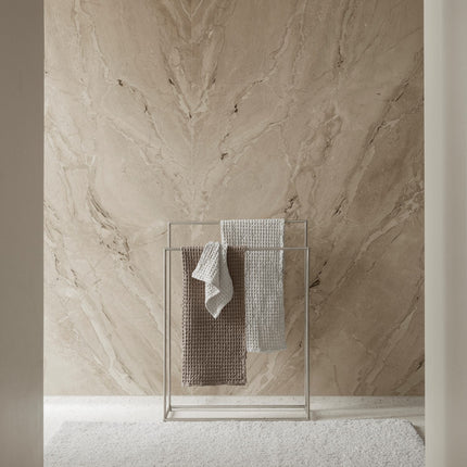 Blomus Tuufa badmat Moonbeam - Modo handdoekrek rvs - Caro handdoeken wafelkatoen - www.bath-living.com