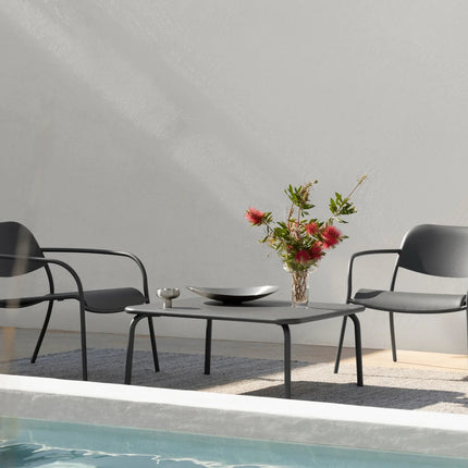 Blomus Yua loungeset Granite Grey - Miyabi vaas - Ondea schaal - www.bath-living.com