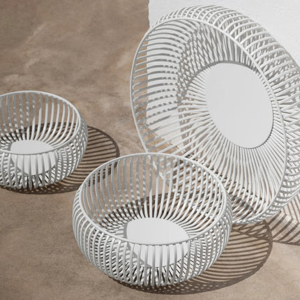 Blomus schalen Lito - wit gepoedercoat staal - www.bath-living.com