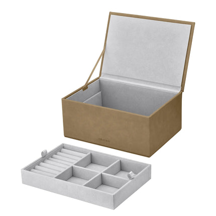 Blomus sieradendoos Sahla - kleur Indian Tan - uitneembare vakverdeling