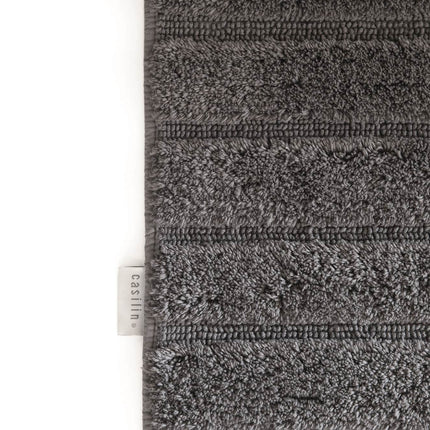 Casilin California badmat Grey Charcoal - 100% katoen en ingeweven streeppatroon - www.bath-living.com