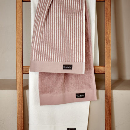 Vandyck Home Uni in White & Sepia Pink - Home Petit Ligne in Sepia Pink - www.bath-living.com