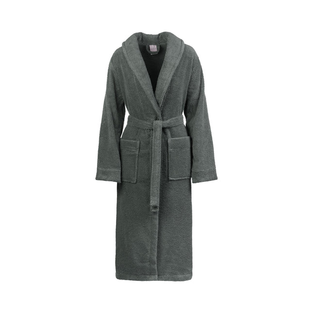 Vandyck lange badjas Hudson in donkergroen Earth Green met sjaalkraag en ceintuur