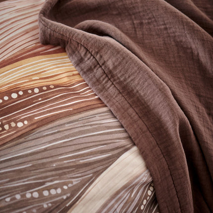 Vandyck donkerbruine katoenen sprei / plaid Pure 68 Dark Truffle op dekbedovertrek Flowfield