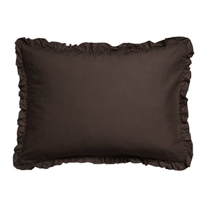 Vandyck Pure 83 kussensloop Dark Truffle (PRSR24183 360) percale ruffle