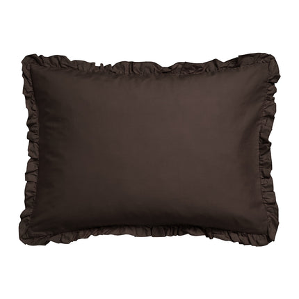 Vandyck Pure 83 kussensloop Dark Truffle (PRSR24183 360) percale ruffle