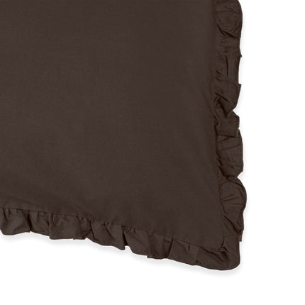 Vandyck Pure 83 dekbedovertrek en kussensloop Dark Truffle (PRSR24183 360) percale ruffle