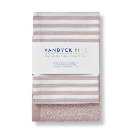 Vandyck Pure Kitchen handdoek en theedoek Sepia Pink-144 (KILA23201)