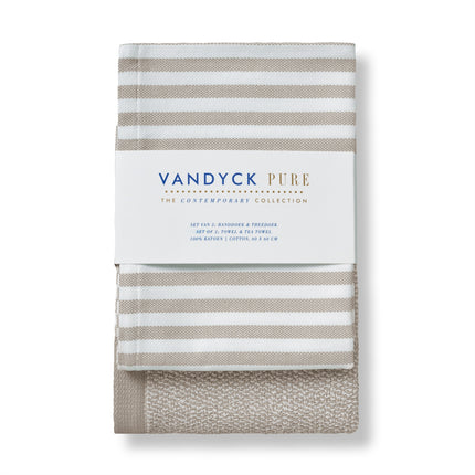 Vandyck Pure Kitchen handdoek en theedoek Stone-169 (KILA23201)