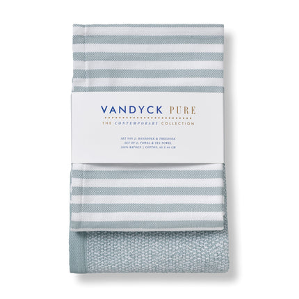 Vandyck Pure Kitchen handdoek en theedoek Pearl Blue-190 (KILA23201)