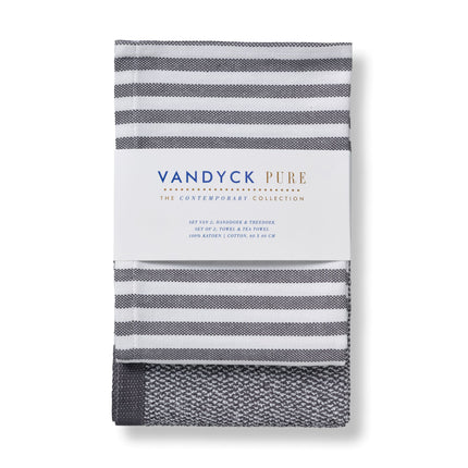 Vandyck Pure Kitchen handdoek en theedoek Off Black-198 (KILA23201)