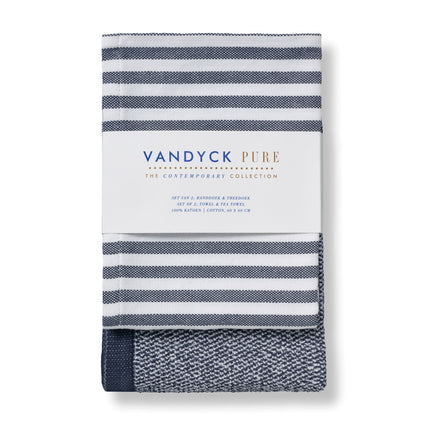 Vandyck Pure Kitchen handdoek en theedoek Blue Ink-199 (KILA23201)