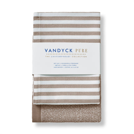 Vandyck Pure Kitchen handdoek en theedoek Cafe Au Lait-379 (KILA23201)