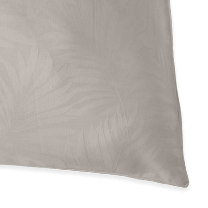 Beige kussensloop Vandyck Purity Alba in Linen, met ingeweven abstract patroon van bladeren
