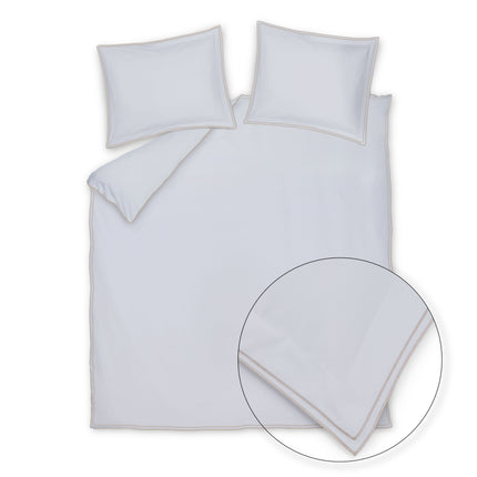 Vandyck witte overtrekset Purity Linora Linen met dubbele beige stiksel (PUJD26201)
