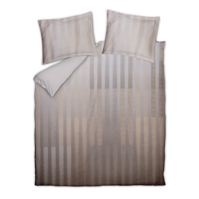 Vandyck Softline dekbedovertrek met lijnen, strepen en balken en een bruine kleuroverloop als basis (SAAL26217)
