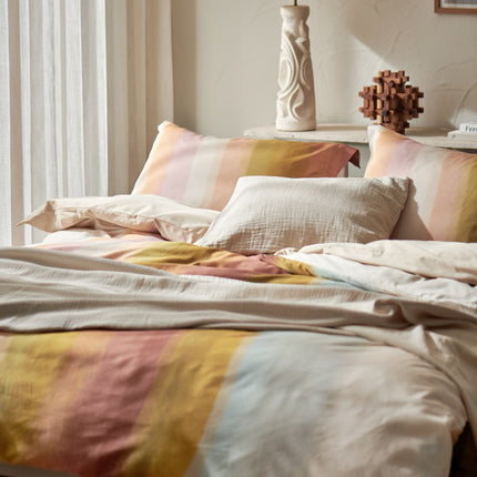 Vandyck Colorwave dekbedovertrek met Pure 68 sprei en sloop in Stone - www.bath-living.com