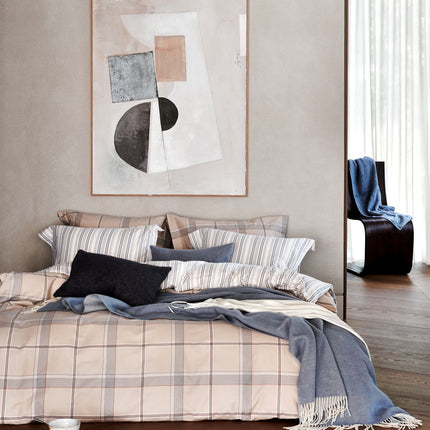 Vandyck dekbedovertrekken flanel - Home Bellavita sprei en kussenslopen (Dusty Blue en Oceanview) - www.bath-living.com