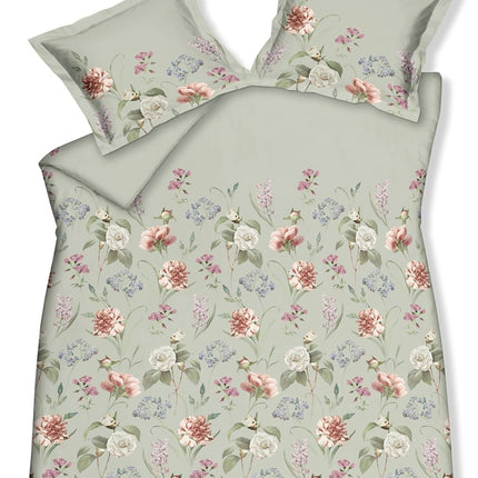 Vandyck Flora Bloom dekbedovertrek Pistache - lichtgroen met bloemen (SAAL25204 053)