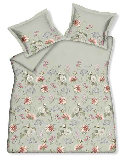 Vandyck Flora Bloom dekbedovertrek Pistache - lichtgroen met bloemen (SAAL25204 053)