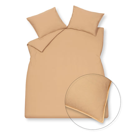 WASHED COTTON dekbedovertrek 240x220 cm Apricot Blush (katoen)