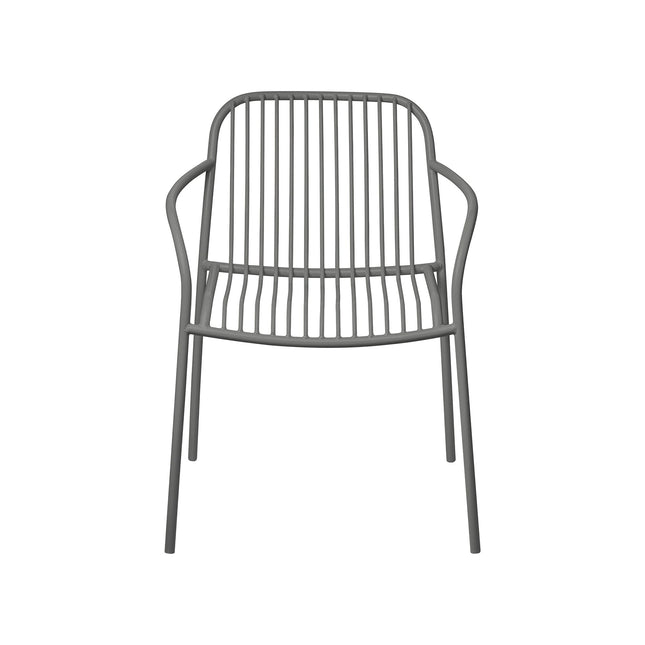 Yua Wire Garden stol armlæn granitgrå