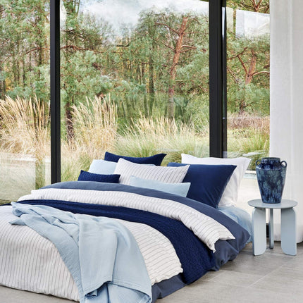 Pure 68 a cuadros/colcha 160x250 cm en polvo azul (algodón)