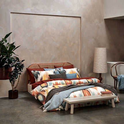 Washed Cotton Duvet cover Rusty Brown 200x220 cm