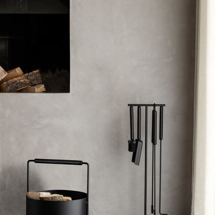 Ashi 3-teiliger Kamin Set Braune Eiche