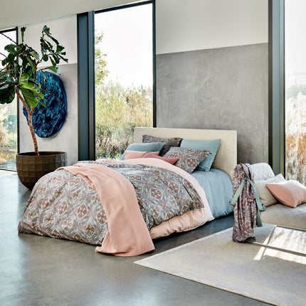 WASHED COTTON dekbedovertrek 140x220 cm Pale Pink (katoen)