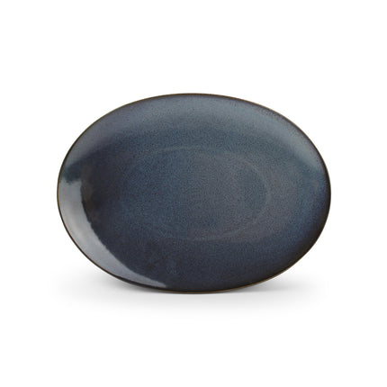 Cirro flad plade oval 24 cm - mørkeblå